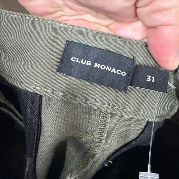 Club Monaco Womens 31 Utility Pants Olive Green Cotton Blend Straight Leg - Picture 5 of 8